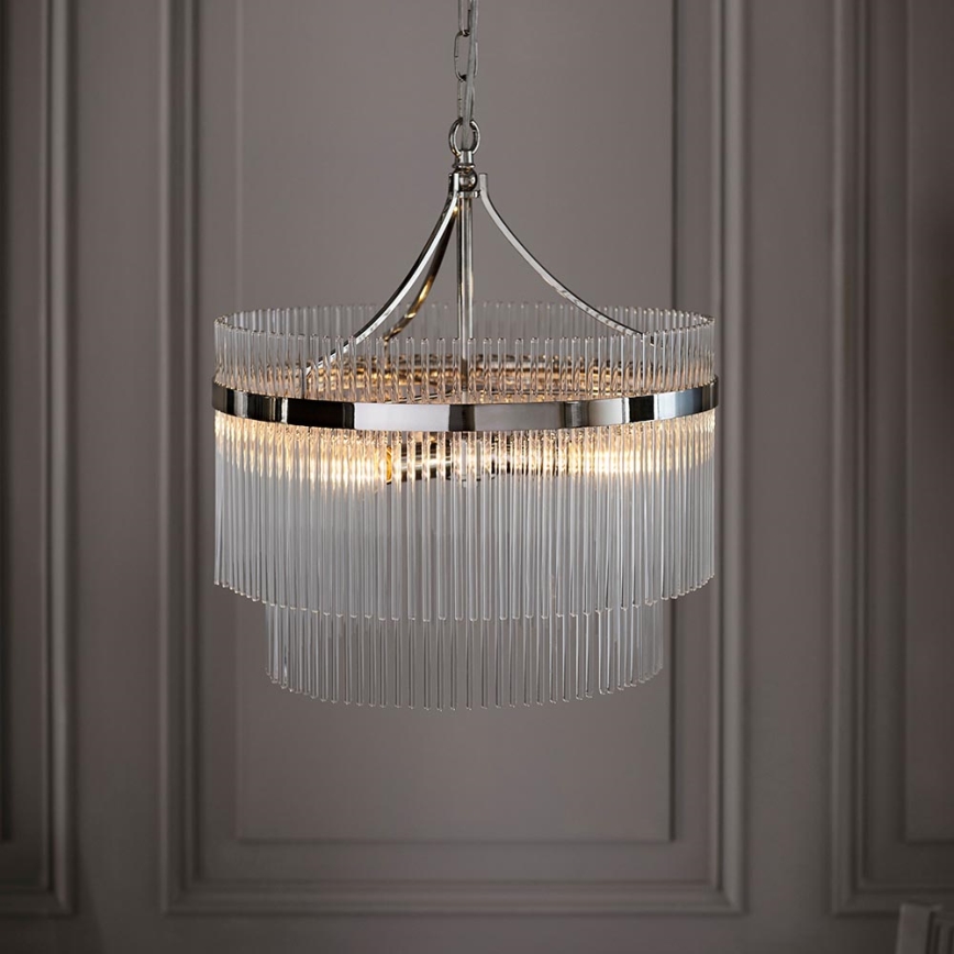 Endon 104112 - Lustre à chaîne MARIETTA 5xE14/7W/230V chrome brillant/transparent