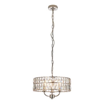 Endon 104466 - Suspension chaîne CLIFTON 3xE14/6W/230V chrome brillant/transparent d. 38,5 cm