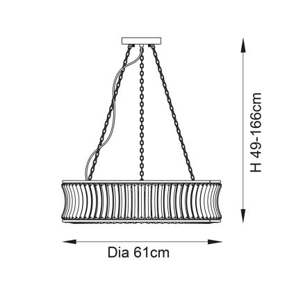 Endon 104528 - Suspension à chaîne 6xE14/6W/230V, finition chromée brillante