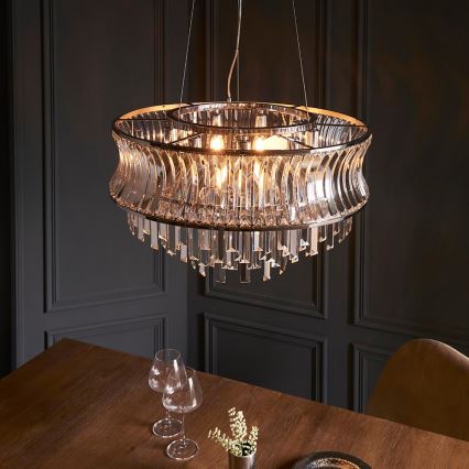 Endon 104530 - Lustre suspendu sur chaîne 9xE14/6W/230V chrome brillant