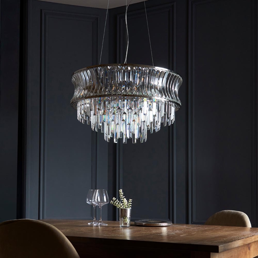 Endon 104530 - Lustre suspendu sur chaîne 9xE14/6W/230V chrome brillant