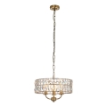 Endon 106243 - Lustre à chaîne CLIFTON 3xE14/6W/230V Ø 38,5 cm laiton/verre transparent