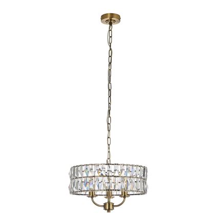 Endon 106243 - Lustre à chaîne CLIFTON 3xE14/6W/230V Ø 38,5 cm laiton/verre transparent