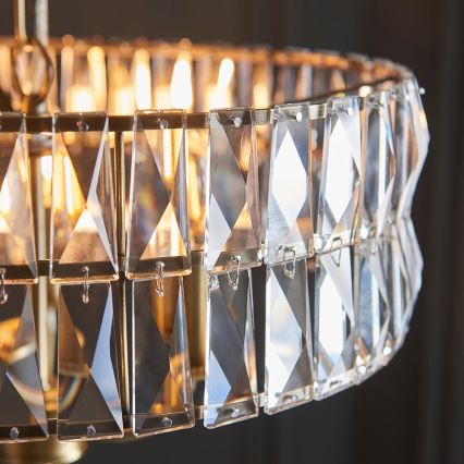 Endon 106243 - Lustre à chaîne CLIFTON 3xE14/6W/230V Ø 38,5 cm laiton/verre transparent