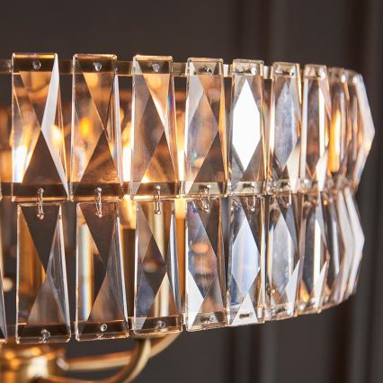 Endon 106244 - Lustre à chaîne CLIFTON 5xE14/6W/230V laiton/transparent
