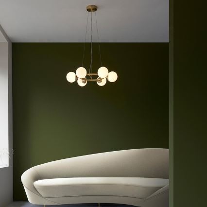 Endon 106390 - Lustre suspendu sur câble OTIS 6xG9/3W/230V doré