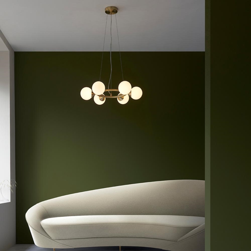 Endon 106390 - Lustre suspendu sur câble OTIS 6xG9/3W/230V doré