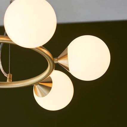 Endon 106390 - Lustre suspendu sur câble OTIS 6xG9/3W/230V doré