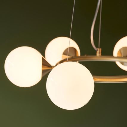 Endon 106390 - Lustre suspendu sur câble OTIS 6xG9/3W/230V doré