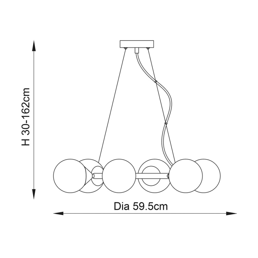 Endon 106390 - Lustre suspendu sur câble OTIS 6xG9/3W/230V doré