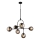 Endon 106661 - Suspension sur tige ONTARIO 6xE14/7W/230V noir/noir fumé