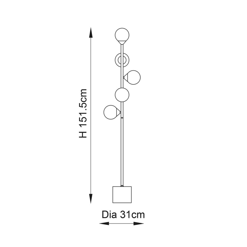 Endon 106756 - Lampadaire OTIS 5xG9/3W/230V doré