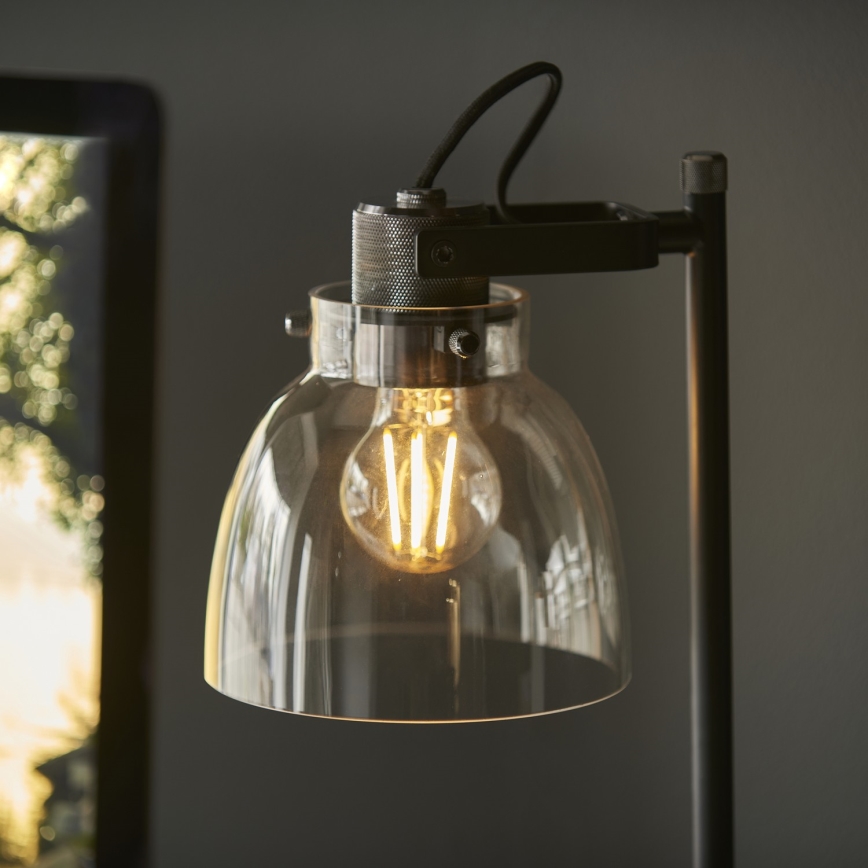 Endon 107012 - Lampe de table URBAN 1xE27/10W/230V noir/noir fumé