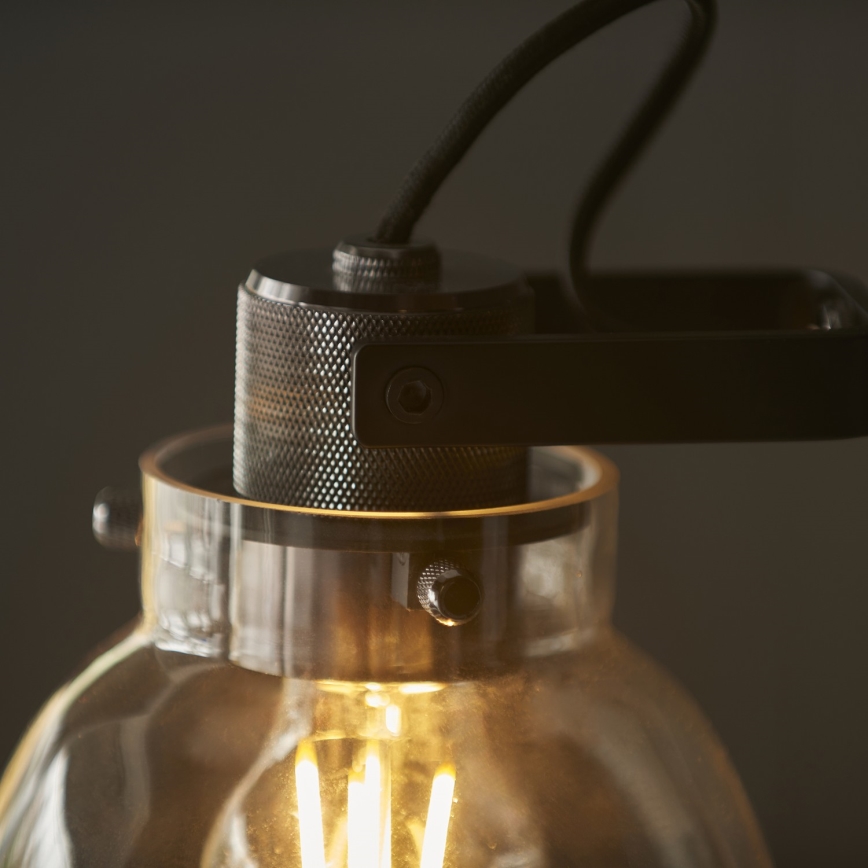 Endon 107012 - Lampe de table URBAN 1xE27/10W/230V noir/noir fumé