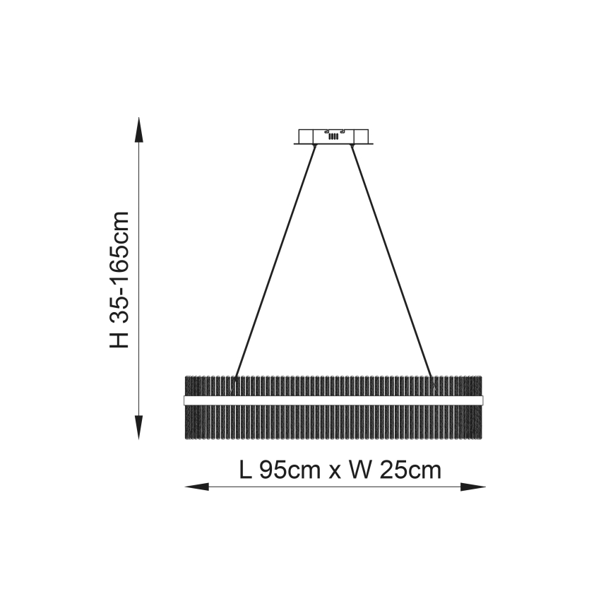 Endon 107109 - Suspension LED sur câble LED/47W/230V 3000K chrome brillant