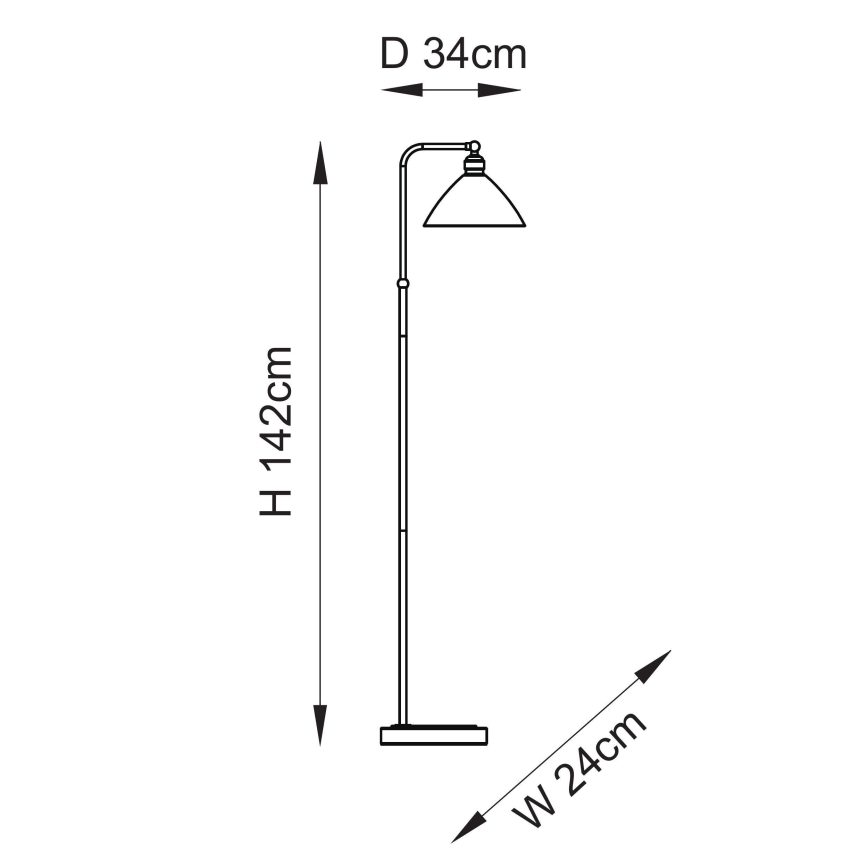 Endon 107609 - Lampadaire 1xE27/10W/230V laiton