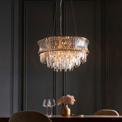 Endon 107785 - Lustre suspendu sur câble 9xE14/6W/230V, laiton