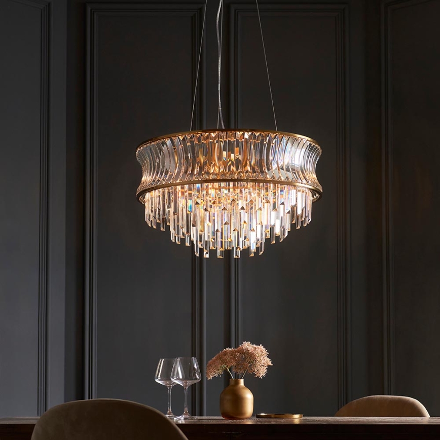 Endon 107785 - Lustre suspendu sur câble 9xE14/6W/230V, laiton