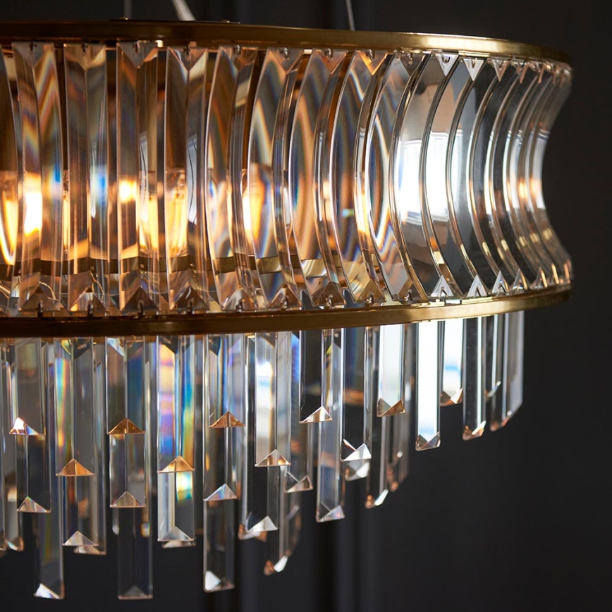 Endon 107785 - Lustre suspendu sur câble 9xE14/6W/230V, laiton