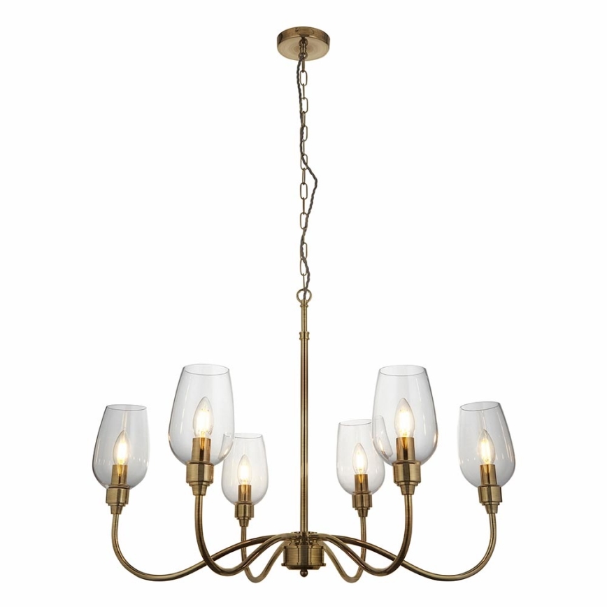 Endon 107791 - Suspension à chaîne 6xE14/6W/230V laiton