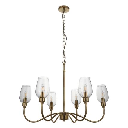 Endon 107791 - Suspension à chaîne 6xE14/6W/230V laiton