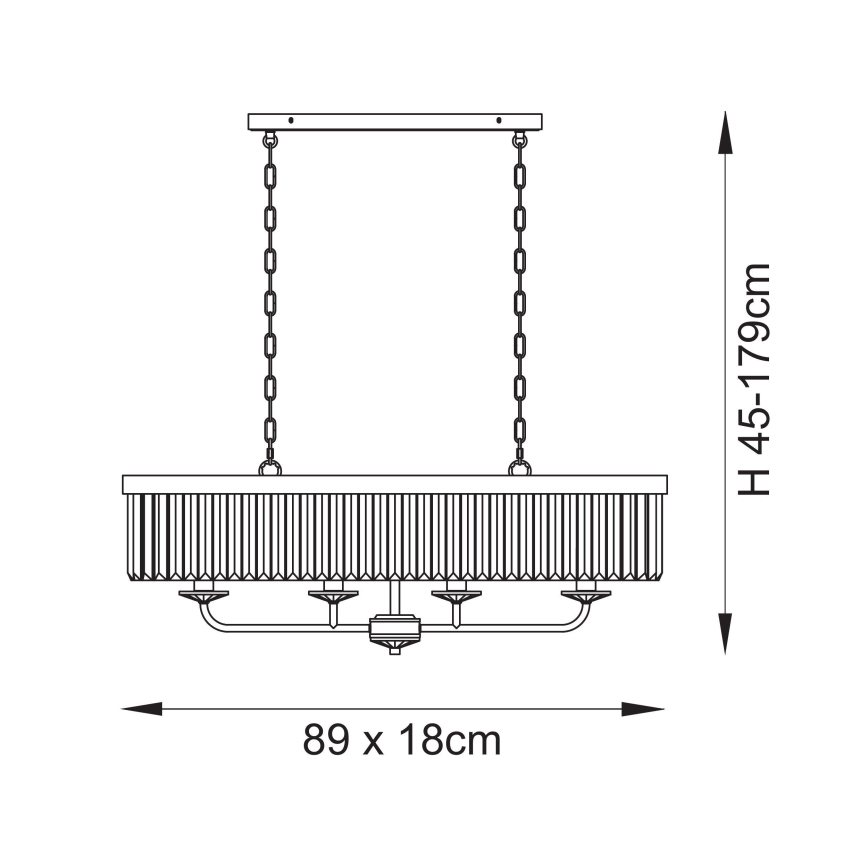 Endon 109058 - Lustre sur chaîne 4xE14/6W/230V, finition chrome poli