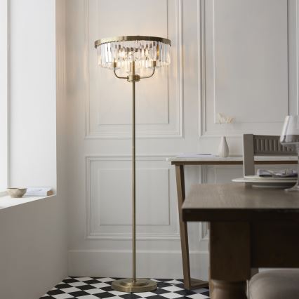 Endon 110644 - Lampadaire CHESTERFIELD 3xE14/6W/230V laiton