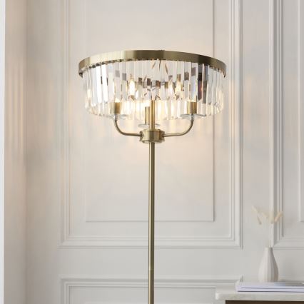 Endon 110644 - Lampadaire CHESTERFIELD 3xE14/6W/230V laiton
