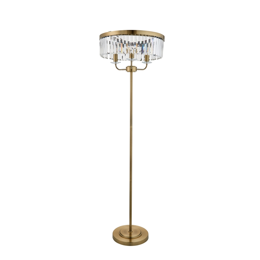 Endon 110644 - Lampadaire CHESTERFIELD 3xE14/6W/230V laiton