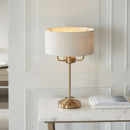 Endon 110721 - Lampe de table HIGHCLERE 3xE14/18W/230V beige/laiton