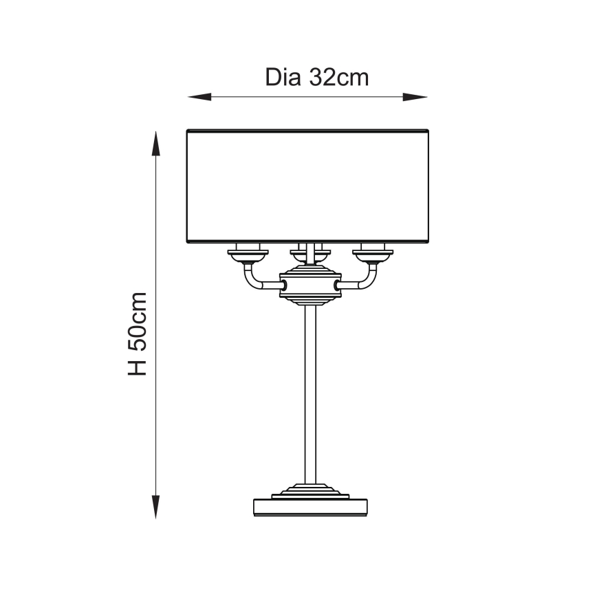 Endon 110721 - Lampe de table HIGHCLERE 3xE14/18W/230V beige/laiton