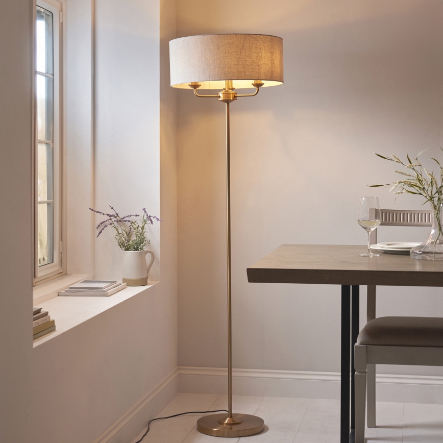 Endon 110724 - Lampadaire HIGHCLERE 1xE14/40W/230V beige/laiton