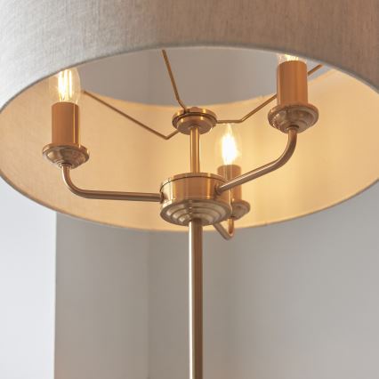 Endon 110724 - Lampadaire HIGHCLERE 1xE14/40W/230V beige/laiton