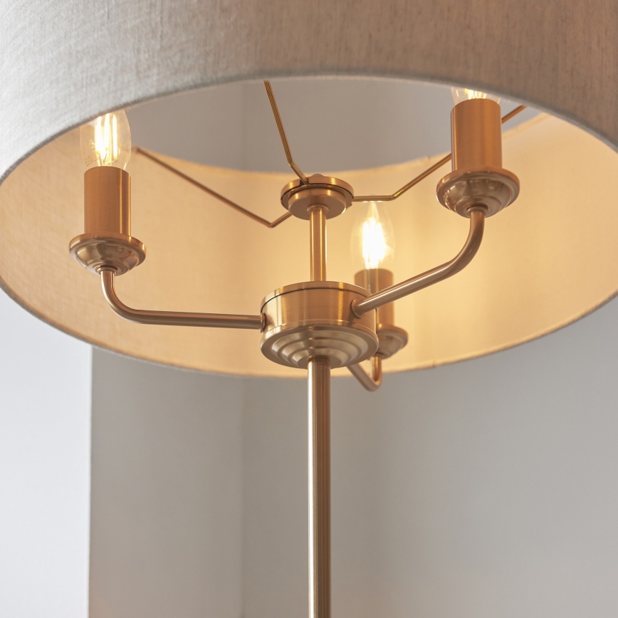 Endon 110724 - Lampadaire HIGHCLERE 1xE14/40W/230V beige/laiton