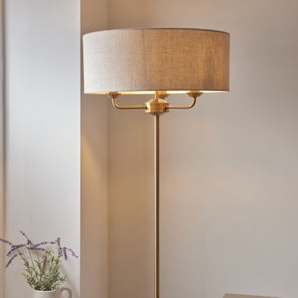 Endon 110724 - Lampadaire HIGHCLERE 1xE14/40W/230V beige/laiton