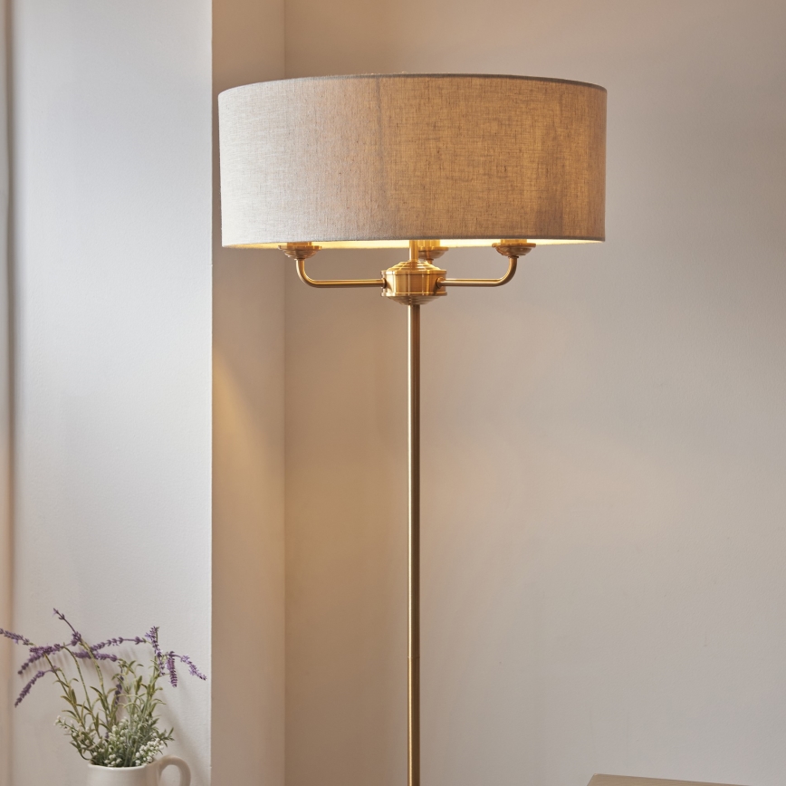 Endon 110724 - Lampadaire HIGHCLERE 1xE14/40W/230V beige/laiton