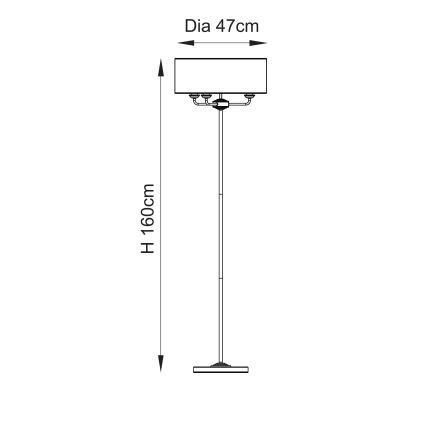 Endon 110724 - Lampadaire HIGHCLERE 1xE14/40W/230V beige/laiton