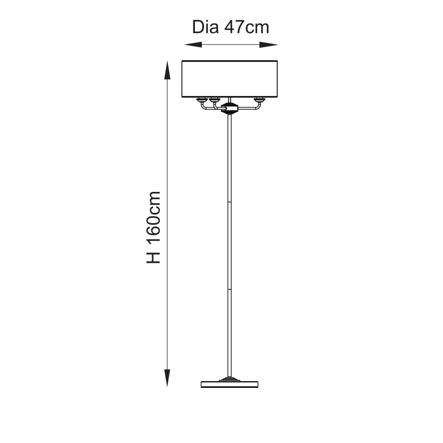Endon 110724 - Lampadaire HIGHCLERE 1xE14/40W/230V beige/laiton