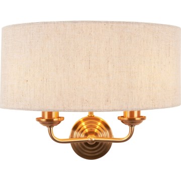 Endon 110726 - Applique murale HIGHCLERE 2xE14/40W/230V beige/laiton