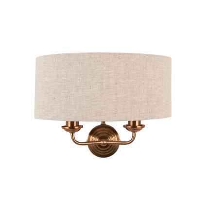 Endon 110726 - Applique murale HIGHCLERE 2xE14/40W/230V beige/laiton