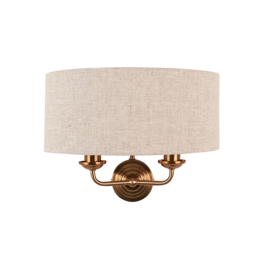 Endon 110726 - Applique murale HIGHCLERE 2xE14/40W/230V beige/laiton