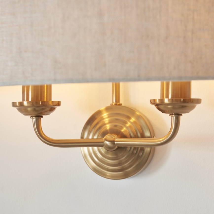 Endon 110726 - Applique murale HIGHCLERE 2xE14/40W/230V beige/laiton