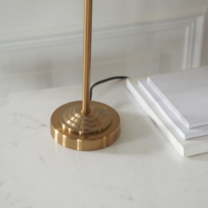 Endon 110728 - Lampe de table HIGHCLERE 1xE14/7W/230V beige/laiton Ø 25 cm