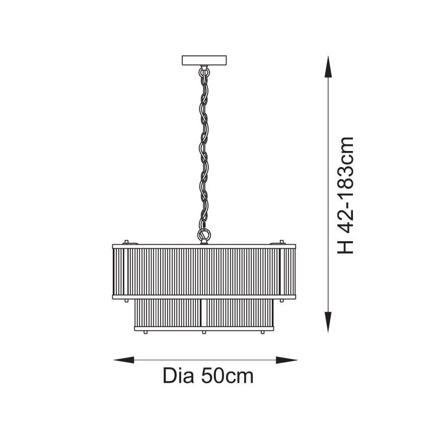 Endon 110944 - Lustre suspendu sur chaîne RIDGETON 5xE14/6W/230V en laiton