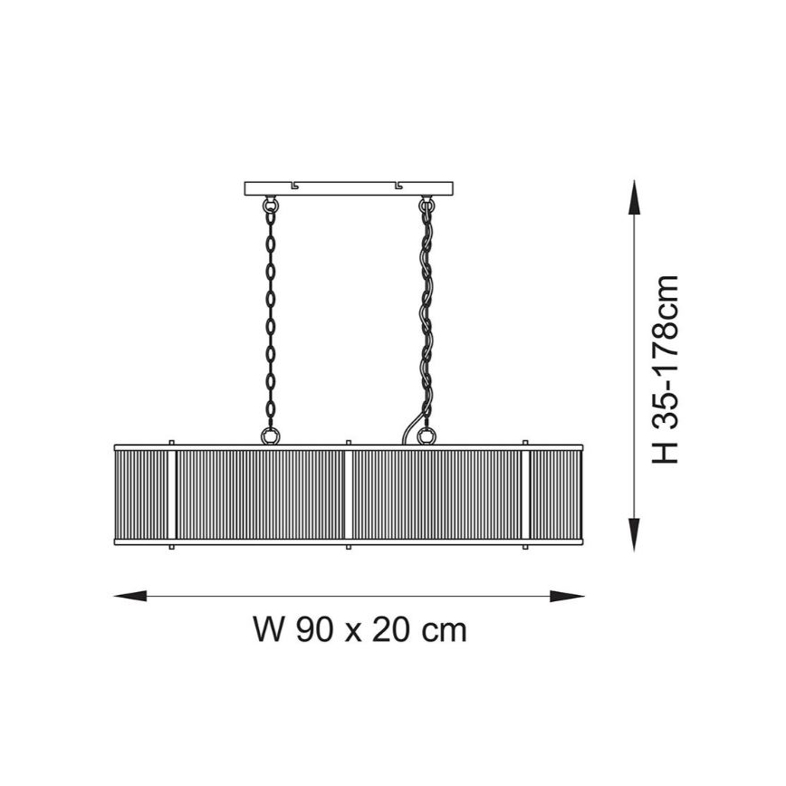 Endon 110945 - Suspension chaîne RIDGETON 4xE14/6W/230V laiton/transparent