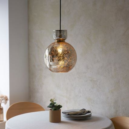 Endon 111336 - Suspension sur câble 1xE27/10W/230V dorée / noire fumée