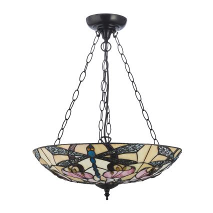 Endon 111869 - Lustre sur chaîne Tiffany ASHTON 3xE27/10W/230V Ø 45 cm