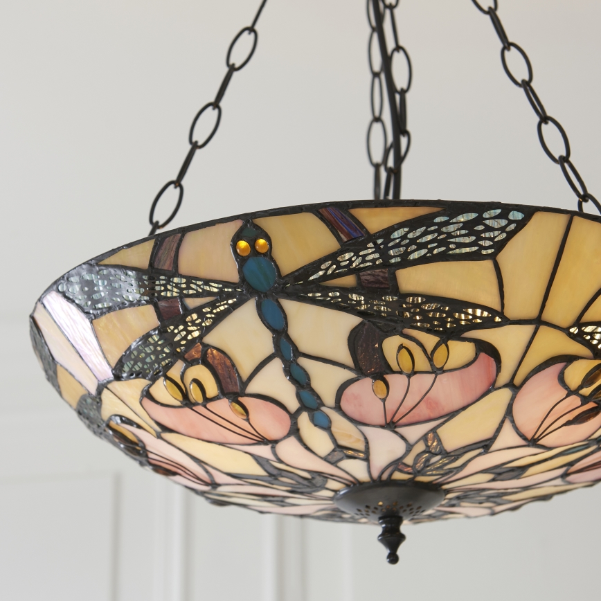Endon 111869 - Lustre sur chaîne Tiffany ASHTON 3xE27/10W/230V Ø 45 cm