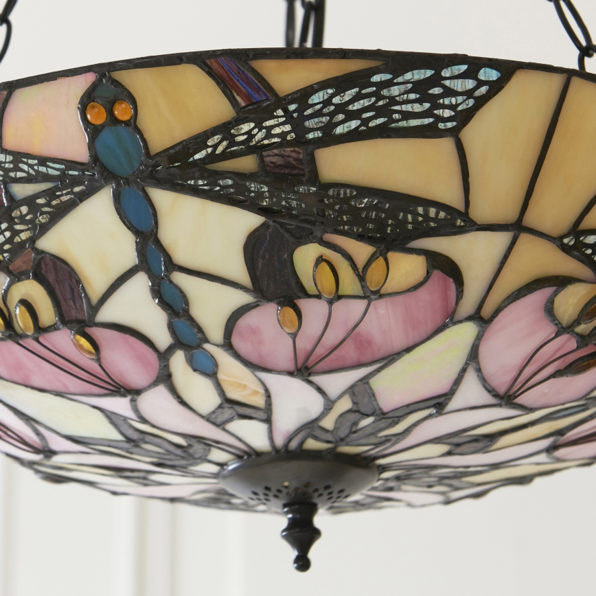 Endon 111869 - Lustre sur chaîne Tiffany ASHTON 3xE27/10W/230V Ø 45 cm