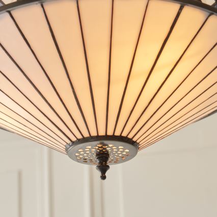 Endon 111870 - Lustre suspendu à chaîne Tiffany FARGO 3×E27 / 10 W / 230 V Ø 41,5 cm